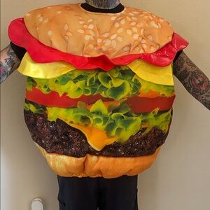 Cheeseburger Costume with Lettuce and Tomato